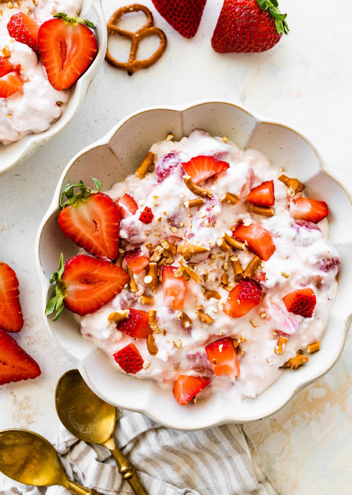 High-Protein Strawberry Pretzel Salad Bowl