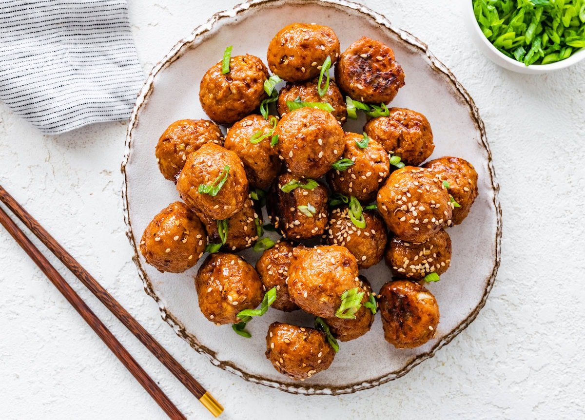 BBQ Chicken Meatballs with Japanese BBQ Sauce