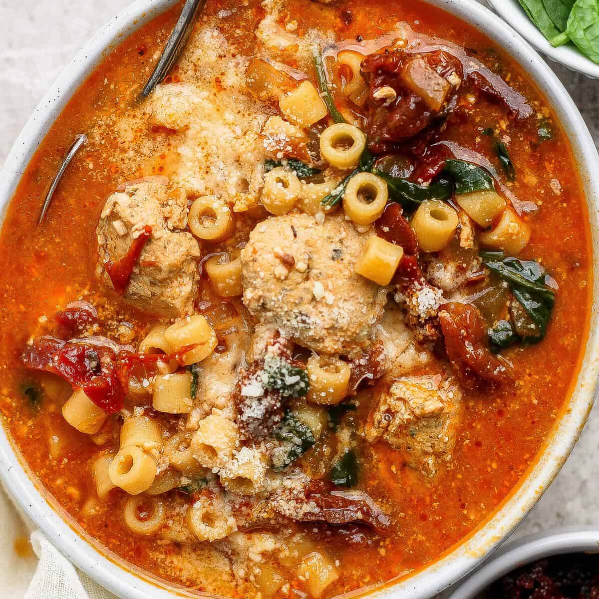 Creamy Marry me Chicken Soup (With Ground Chicken)