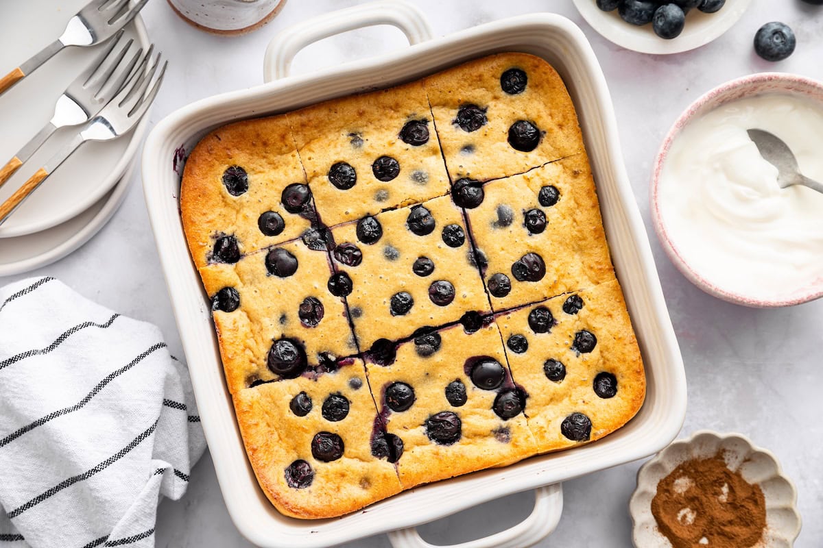 Blueberry Cottage Cheese Breakfast Bake