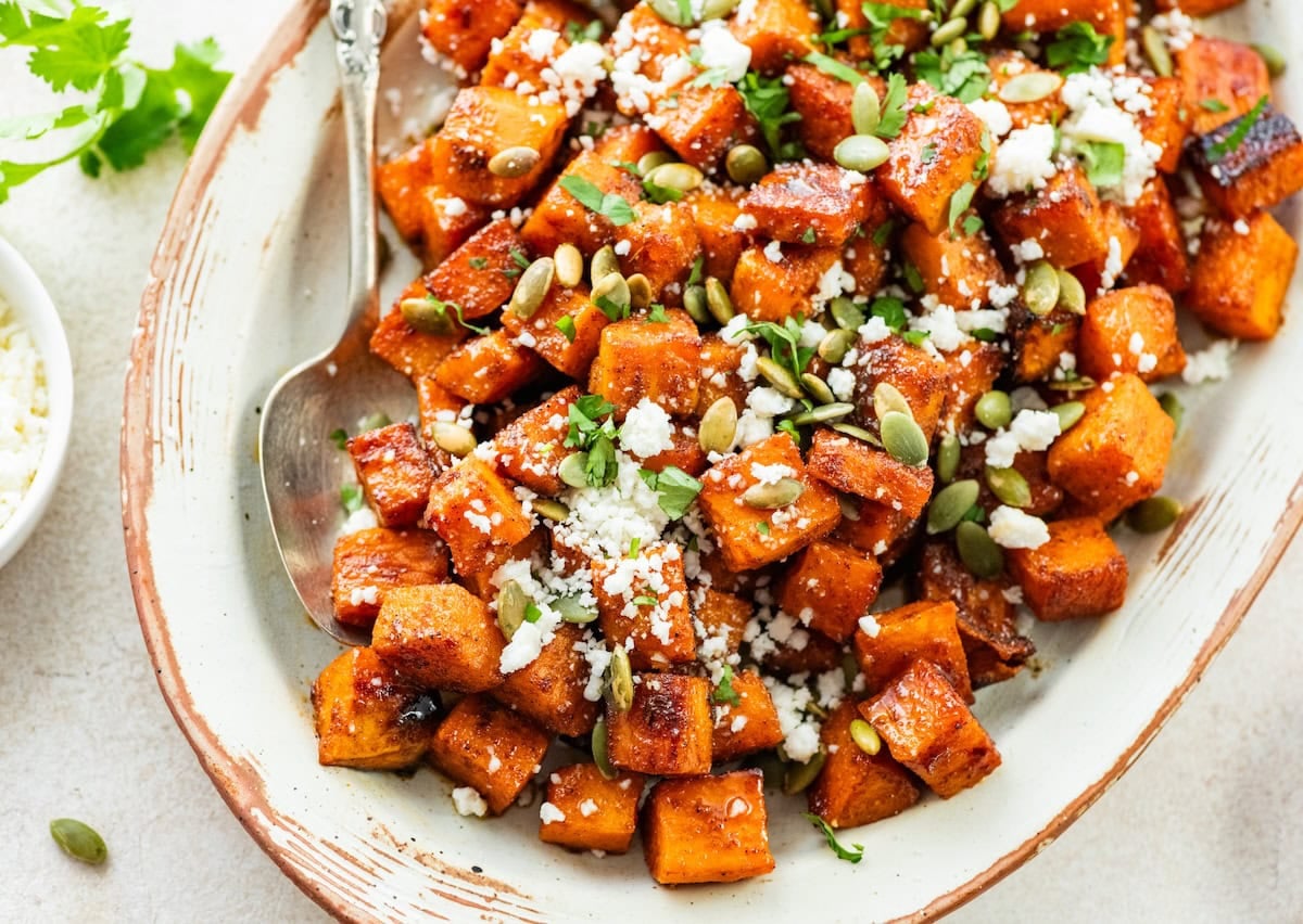 Roasted Mexican Sweet Potatoes with Hot Honey