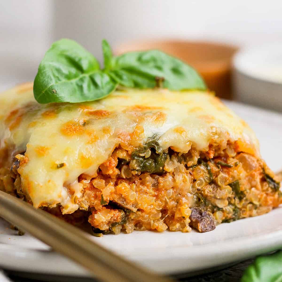 Spinach Quinoa Lasagna Casserole prepared for meal prep