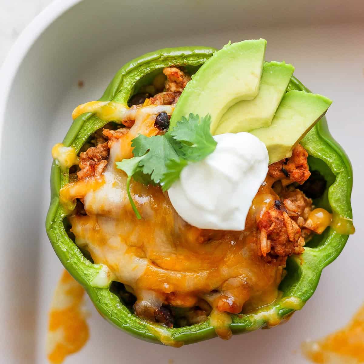 Mexican Stuffed Peppers prepared for meal prep