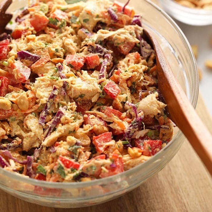 Thai Chicken Salad prepared for meal prep