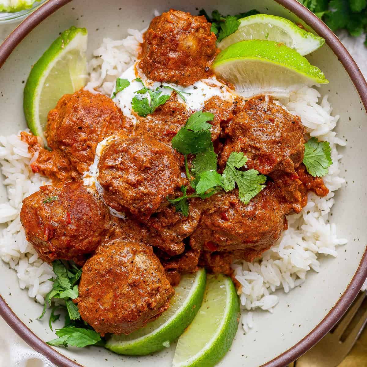 Butter Chicken Meatballs (Creamy, Easy, 30-Minute Recipe) prepared for meal prep
