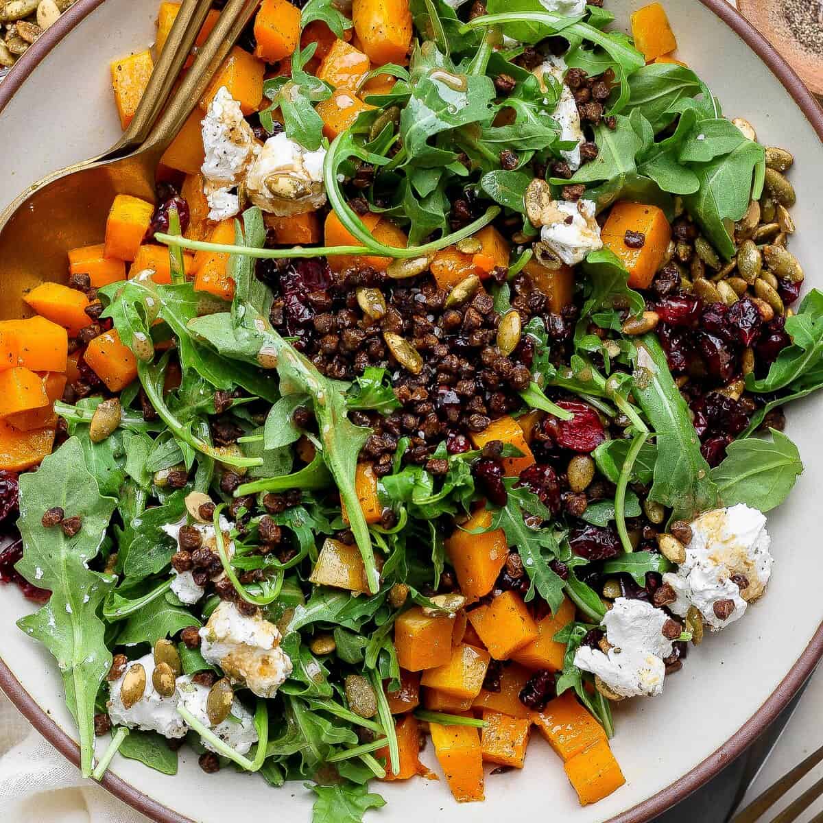 Crispy Lentil and Butternut Squash Salad